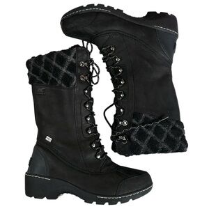EUC Sorel Leather Whistler Tall Boots Black Size 8